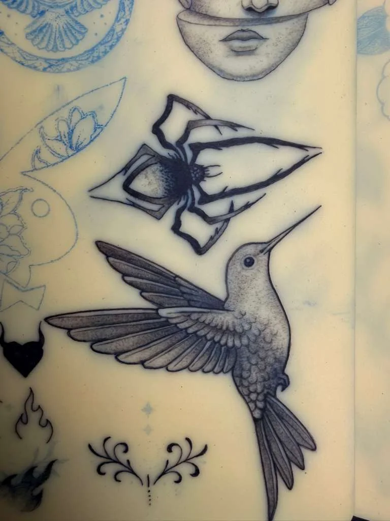 Synthetic skin tattoo practice 1