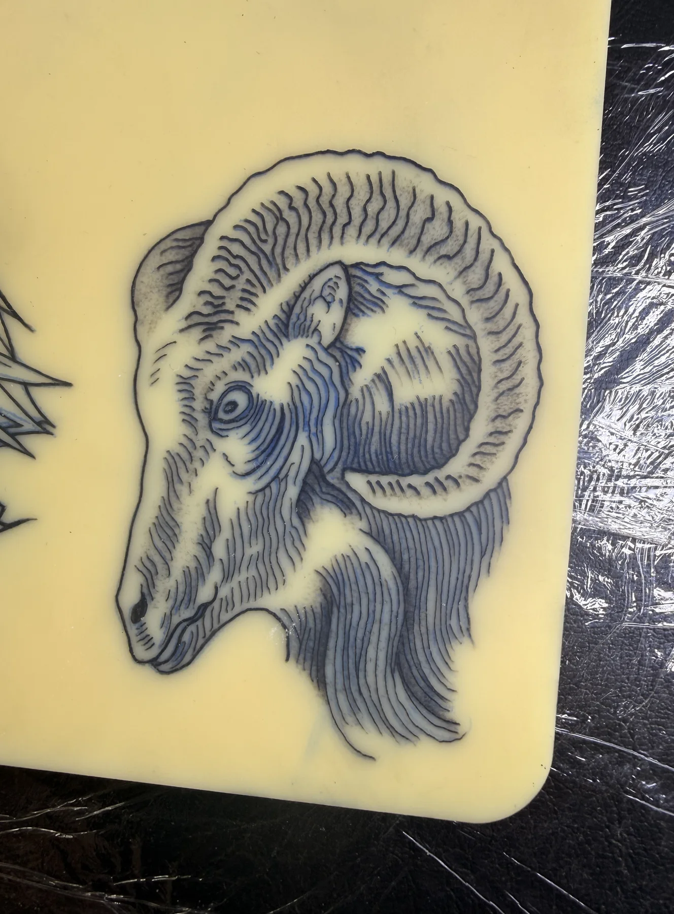 Synthetic skin tattoo practice 8