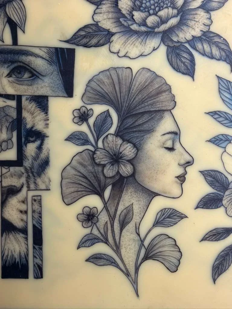 Synthetic skin tattoo practice 10