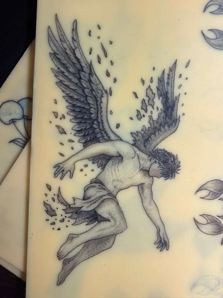 Synthetic skin tattoo practice 14