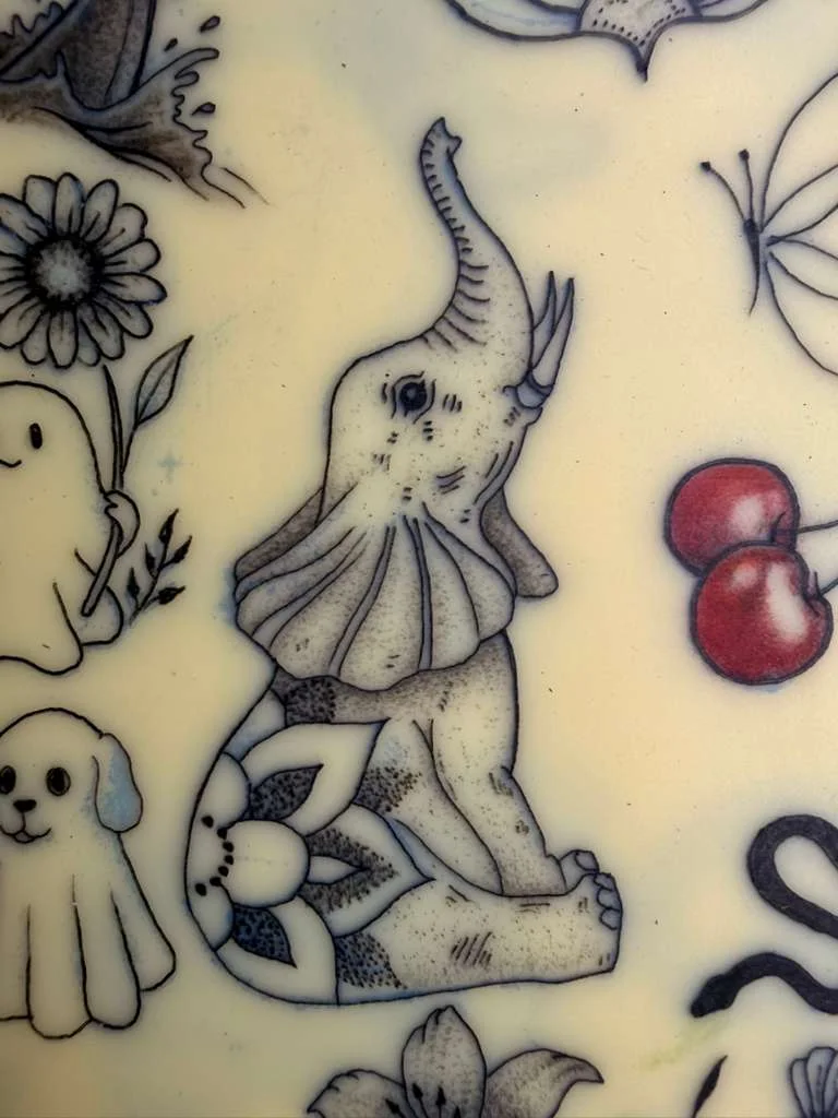 Synthetic skin tattoo practice 19