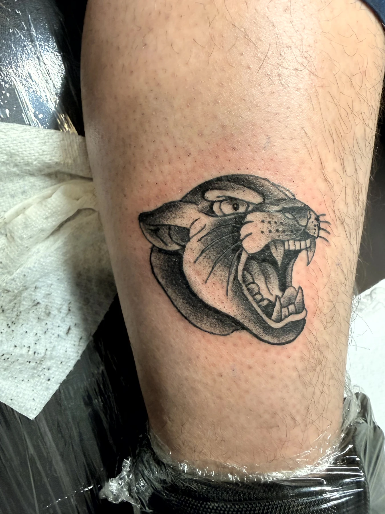 Blackwork panther tattoo